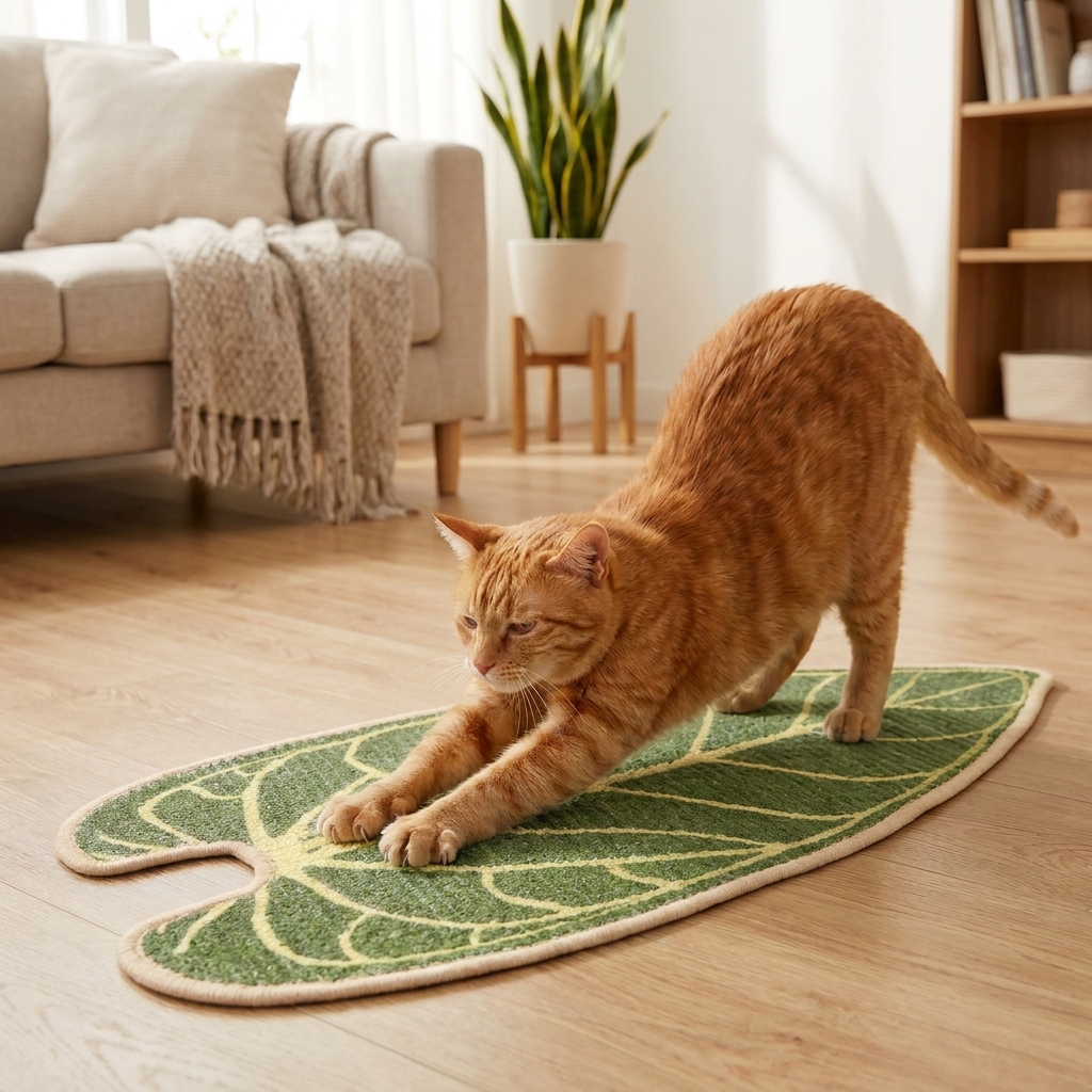Leaf-Shaped Sisal Cat Scratching Mat