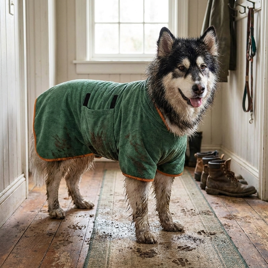 Microfibre Dog Bathrobe Drying Coat