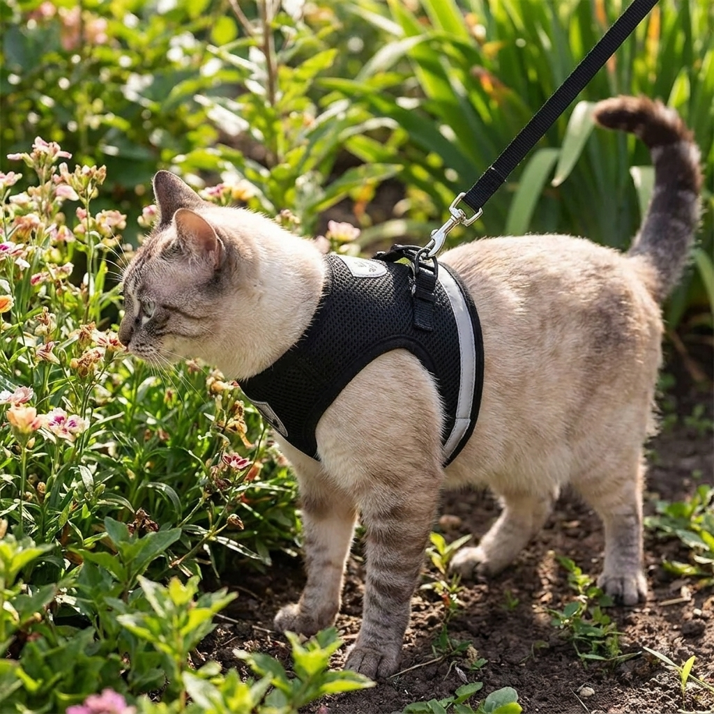 Reflective Mesh Harness & Lead Set for Cats
